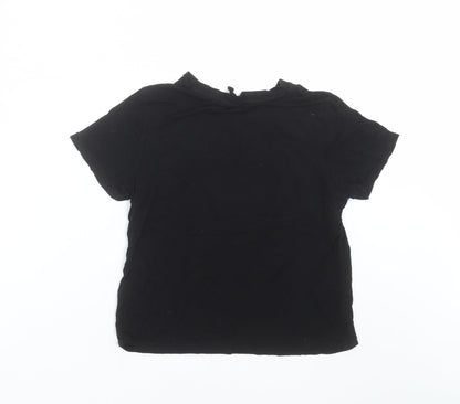Womens UK Size S Divided by H&M Black Basic T-Shirt