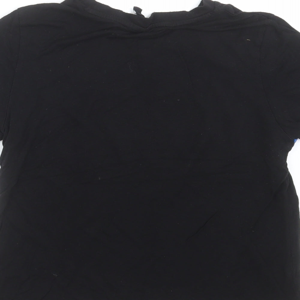 Womens UK Size S Divided by H&M Black Basic T-Shirt