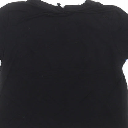 Womens UK Size S Divided by H&M Black Basic T-Shirt