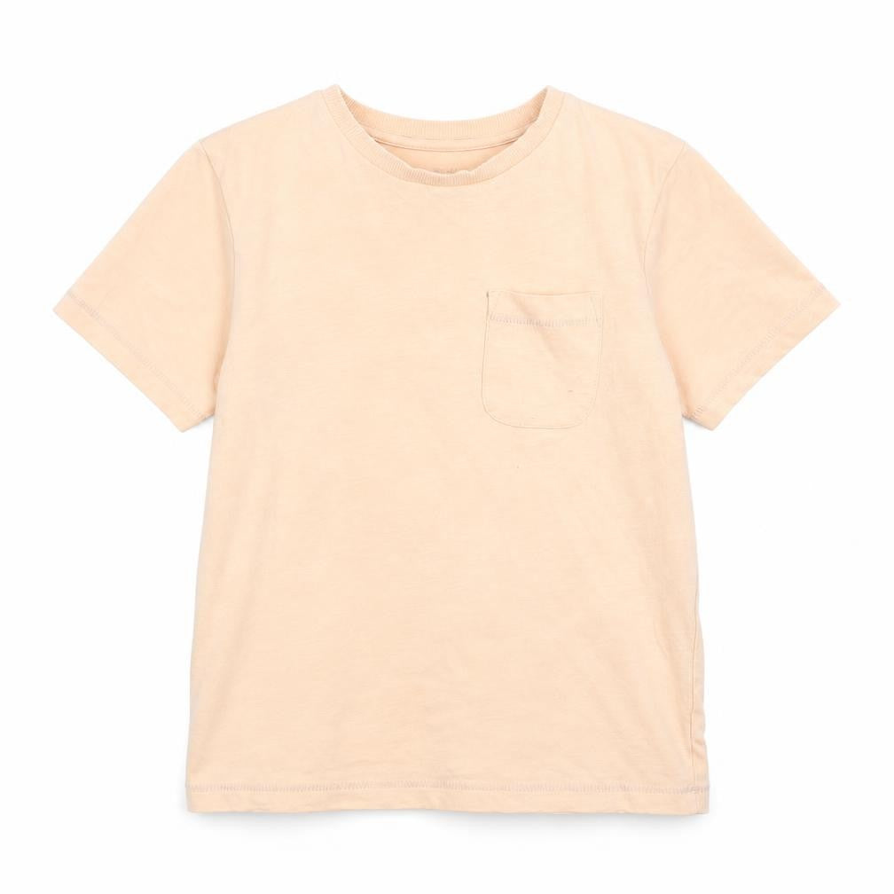 Front view of Tu boys’ orange basic t-shirt, size 6-7, years