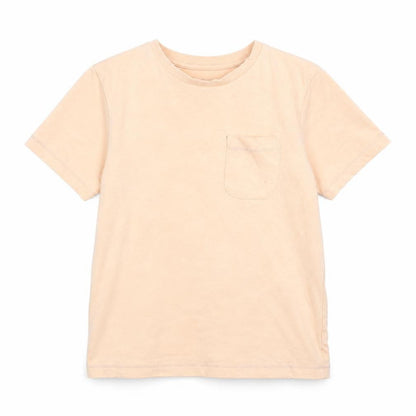 Front view of Tu boys’ orange basic t-shirt, size 6-7, years