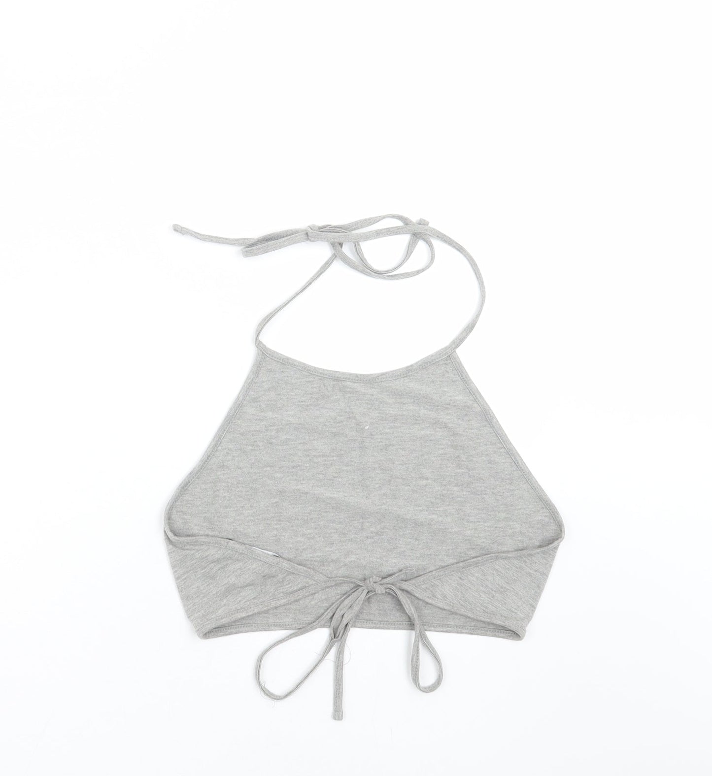 Womens UK Size 10 Missguided Grey Cropped T-Shirt