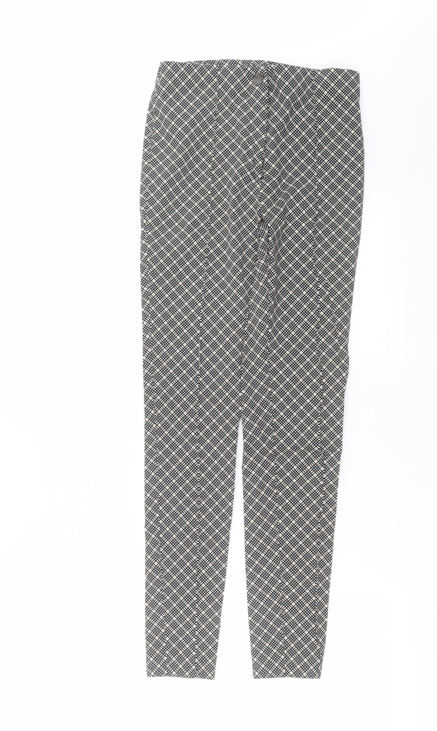Primark Womens Black Geometric  Trousers  Size 10 L27 in