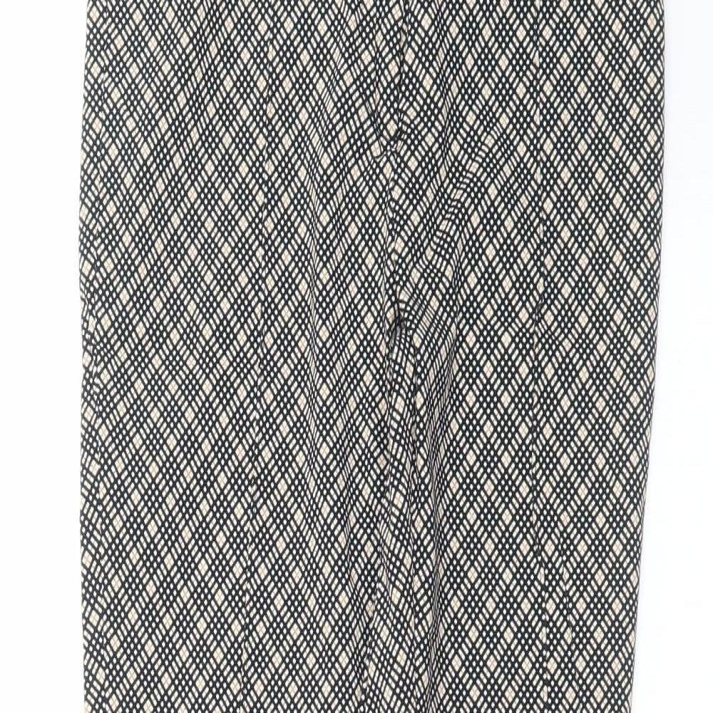 Primark Womens Black Geometric  Trousers  Size 10 L27 in