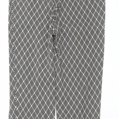 Primark Womens Black Geometric  Trousers  Size 10 L27 in