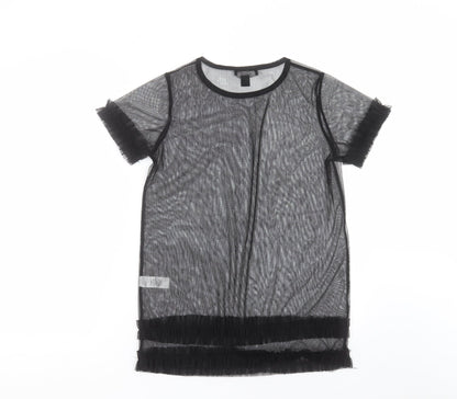 Primark Womens Black   Basic Blouse Size 10  - sheer