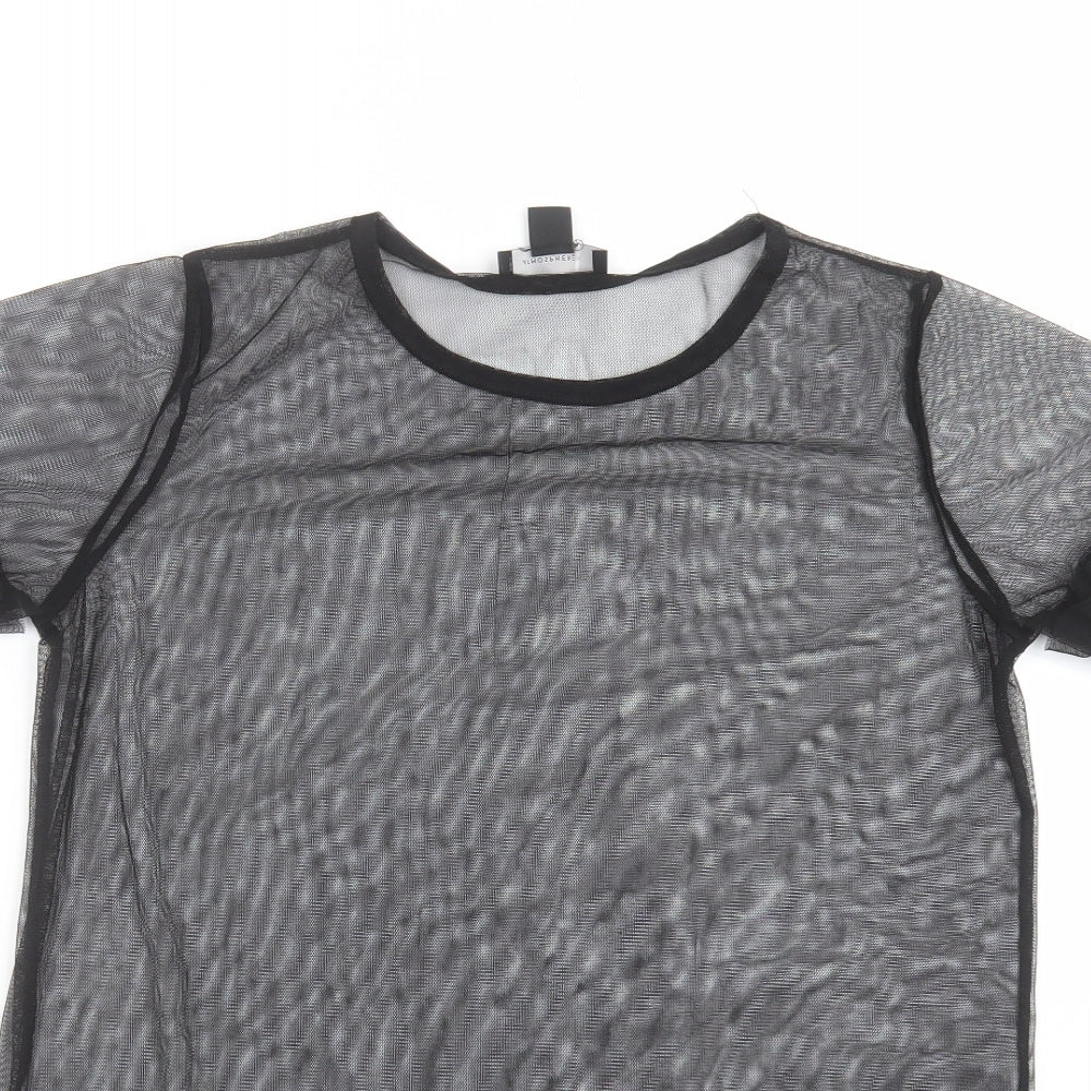 Primark Womens Black   Basic Blouse Size 10  - sheer