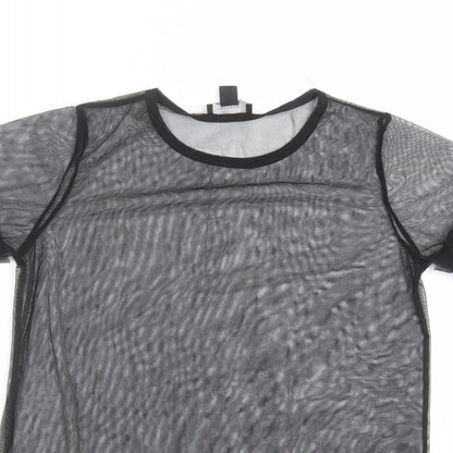 Primark Womens Black   Basic Blouse Size 10  - sheer