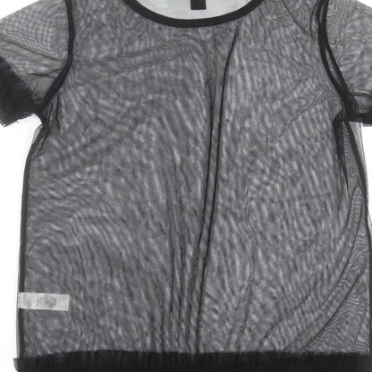 Primark Womens Black   Basic Blouse Size 10  - sheer