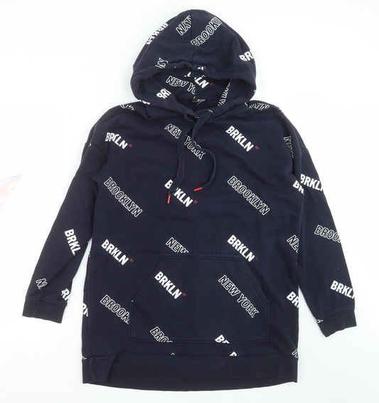 Womens UK Size M Divided by H&M Blue Pullover Hoodie