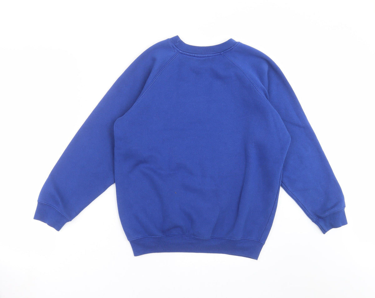 Back view of westex boys’ blue pullover sweatshirt, size 12-13, years - school