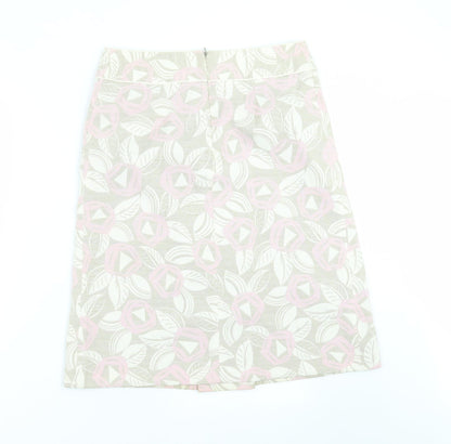 Oasis Womens Beige Floral  A-Line Skirt Size 10