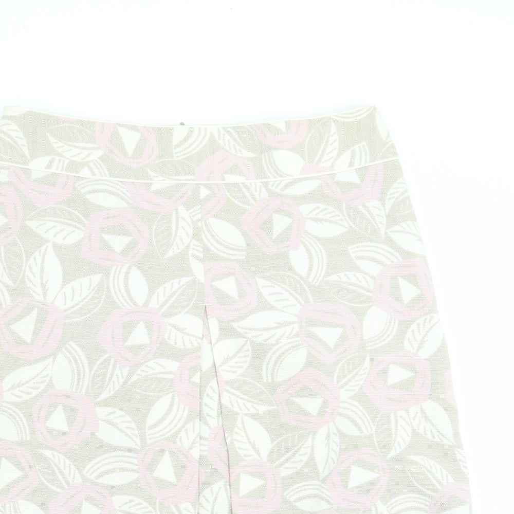 Oasis Womens Beige Floral  A-Line Skirt Size 10