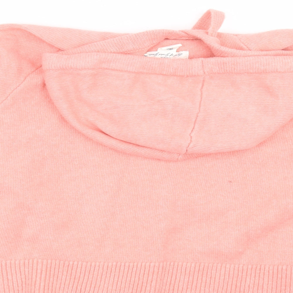 H&M Womens Pink  Knit Pullover Hoodie Size XS