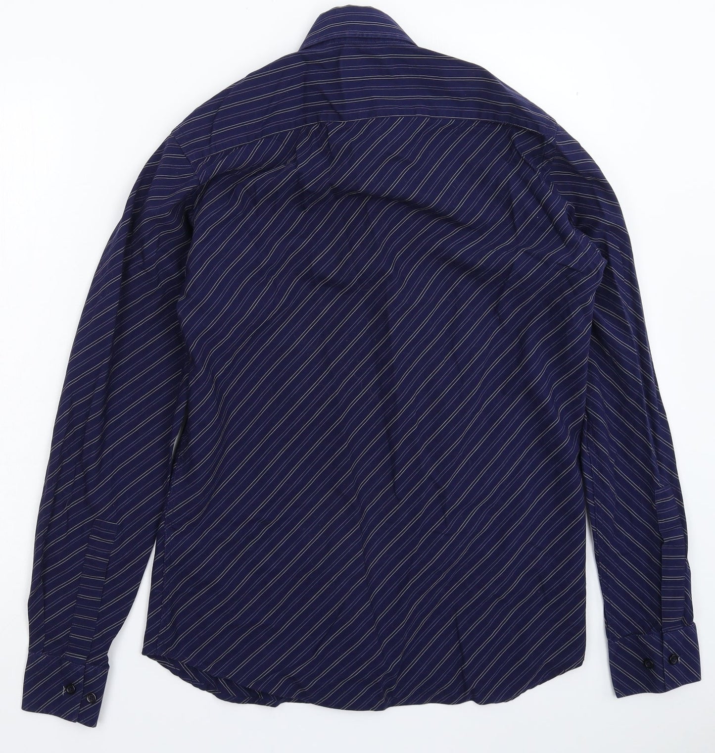 Mens UK Collar Size S Burton Smart Blue  Dress Shirt