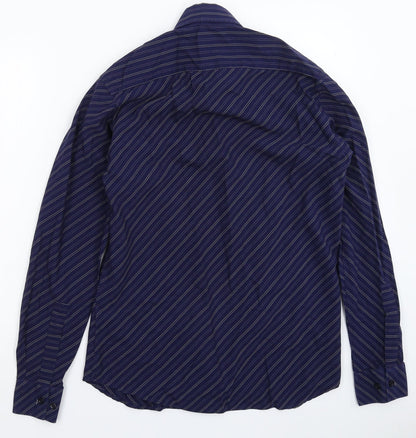 Mens UK Collar Size S Burton Smart Blue  Dress Shirt