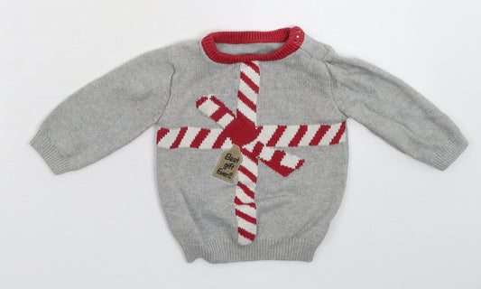 TU Baby Grey  Knit Pullover Jumper Size 3-6 Months