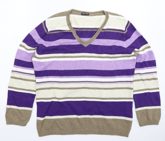 Gerry Weber Womens Multicoloured Striped Knit Pullover Jumper Size 18