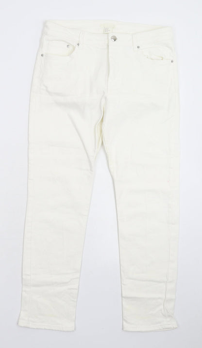 Womens UK Size 10 H&M Extra-Slim Fit Skinny White Jeans