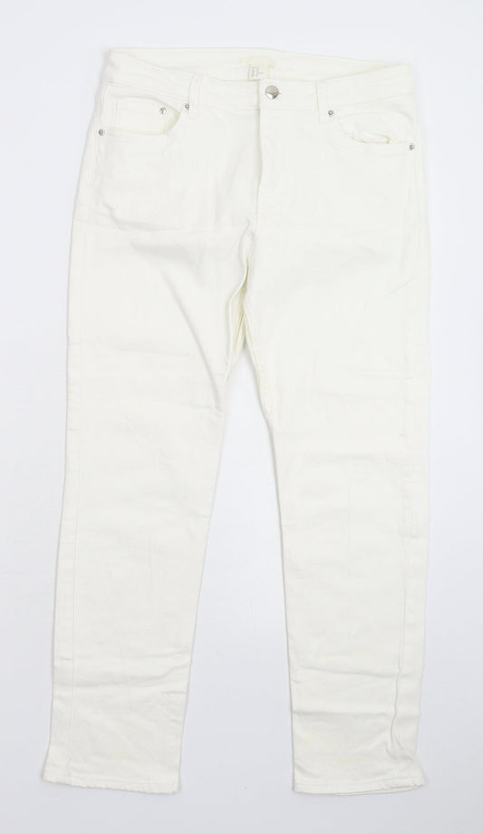 Womens UK Size 10 H&M Extra-Slim Fit Skinny White Jeans