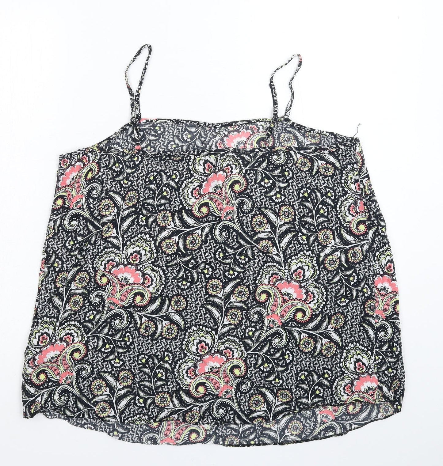 F&F Womens Black Floral  Basic Tank Size 20