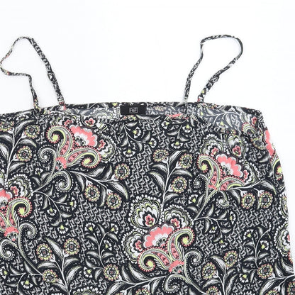 F&F Womens Black Floral  Basic Tank Size 20