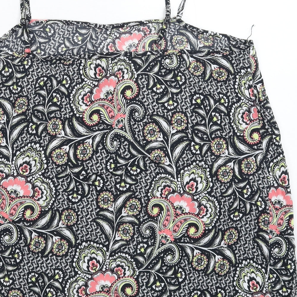 F&F Womens Black Floral  Basic Tank Size 20