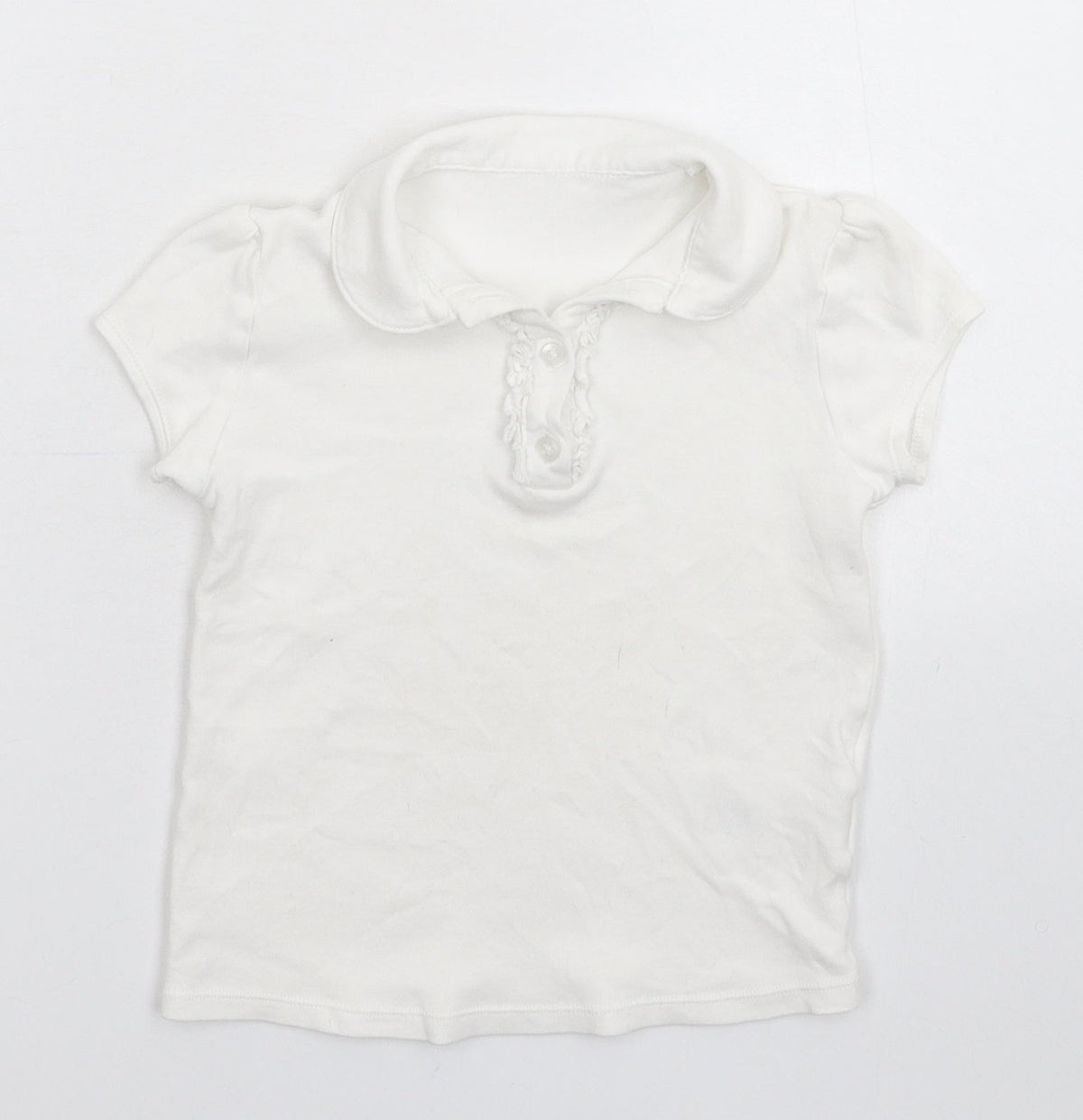 Additional front view of George boys’ white basic polo, size 6-7, years