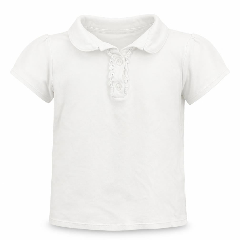 Front view of George boys’ white basic polo, size 6-7, years
