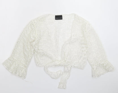 West One Womens White  Knit Cardigan Jumper Size 12