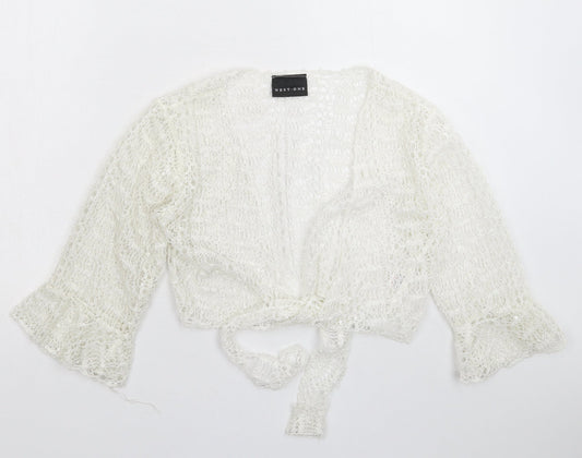 West One Womens White  Knit Cardigan Jumper Size 12