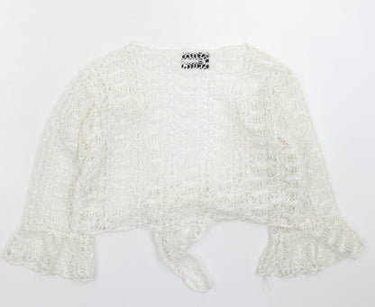 West One Womens White  Knit Cardigan Jumper Size 12