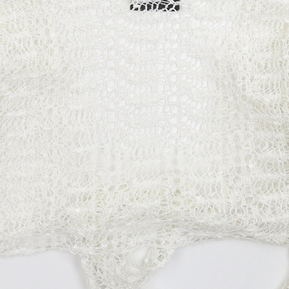 West One Womens White  Knit Cardigan Jumper Size 12