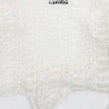 West One Womens White  Knit Cardigan Jumper Size 12