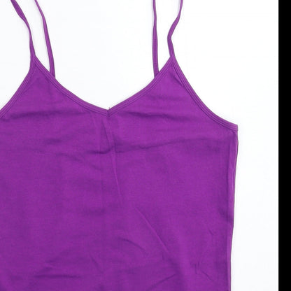 Womens UK Size L FOREVER 21 Purple Basic Tank