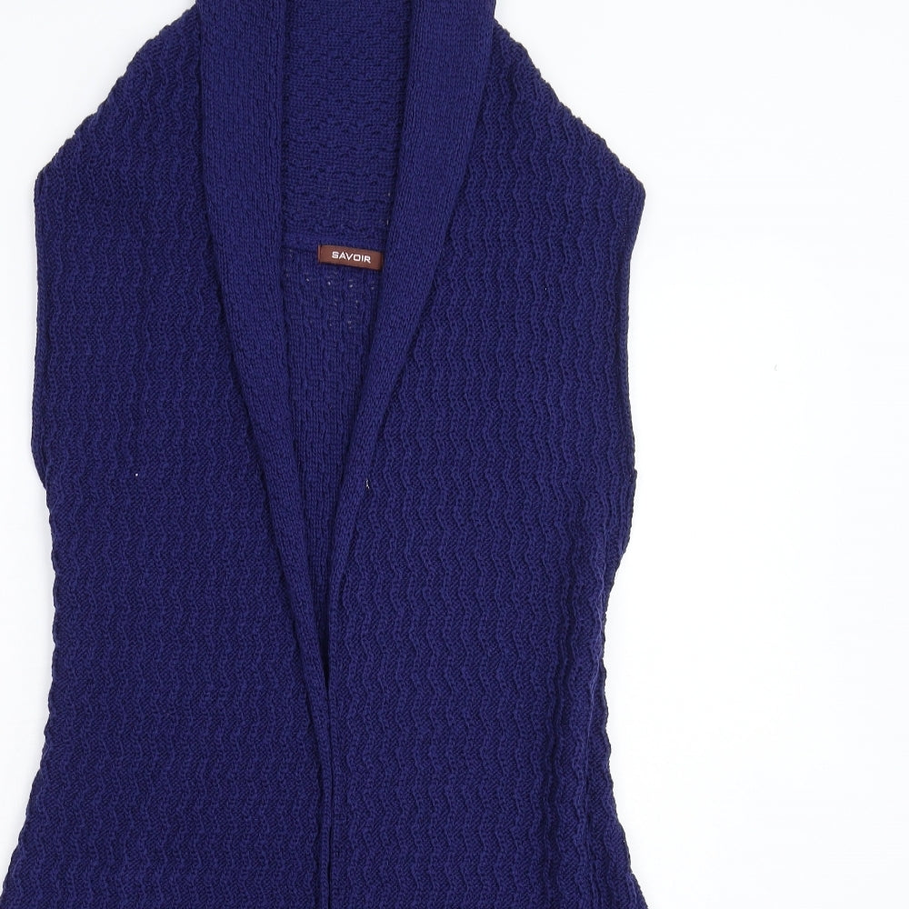 Womens UK Size 10 Savoir Blue Cardigan Jumper