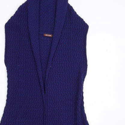 Womens UK Size 10 Savoir Blue Cardigan Jumper