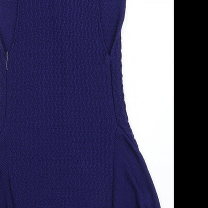 Womens UK Size 10 Savoir Blue Cardigan Jumper