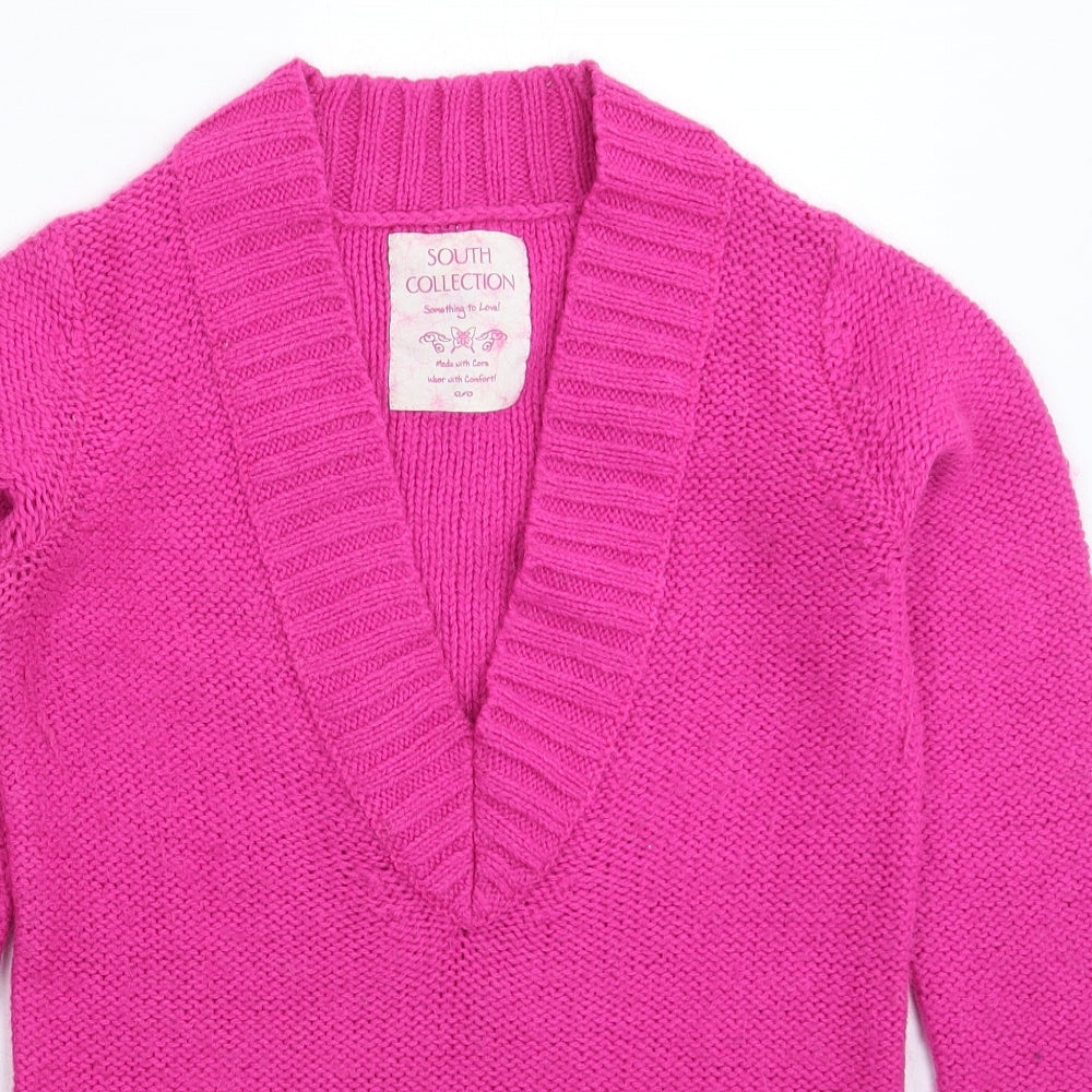 Close-up detail of Shop Direct women’s pink knit jumper, size UK 10