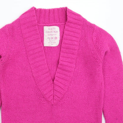 Close-up detail of Shop Direct women’s pink knit jumper, size UK 10