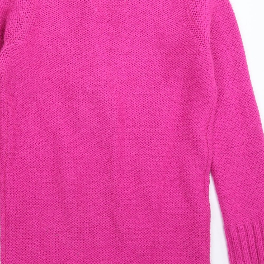 Brand and care label for Shop Direct women’s pink knit jumper, size UK 10