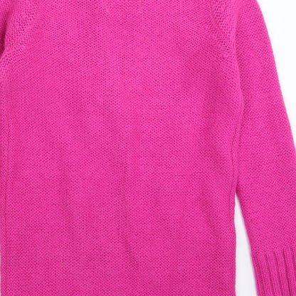 Brand and care label for Shop Direct women’s pink knit jumper, size UK 10