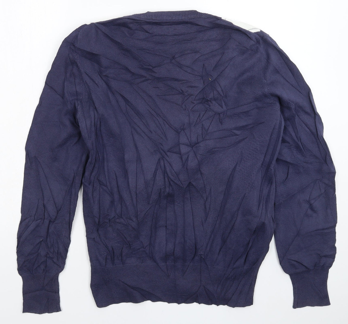 NEXT Mens Blue Check Knit Pullover Jumper Size M