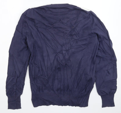 NEXT Mens Blue Check Knit Pullover Jumper Size M