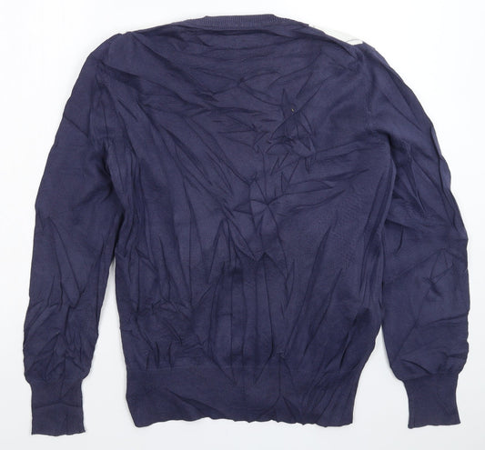 NEXT Mens Blue Check Knit Pullover Jumper Size M