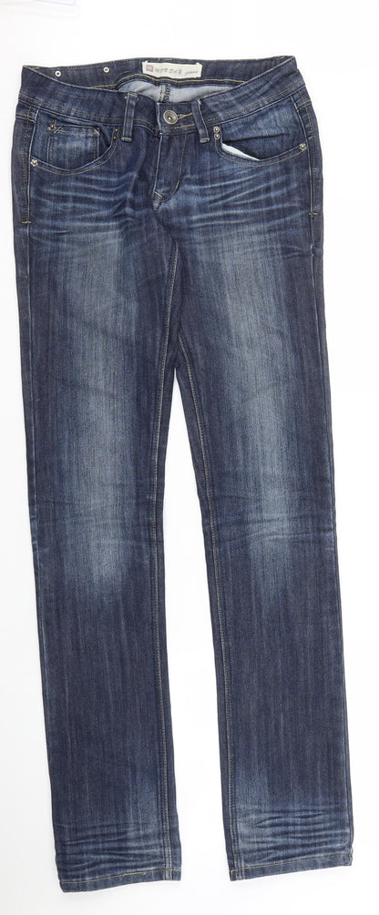 Womens UK Size 10 Monday Regular Fit Straight Blue Jeans