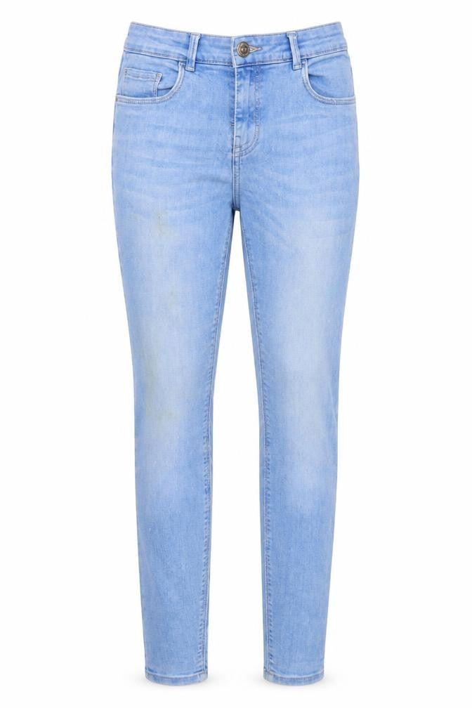 Front view of Papaya women’s blue denim skinny jeans, size UK 8, 29-inch leg
