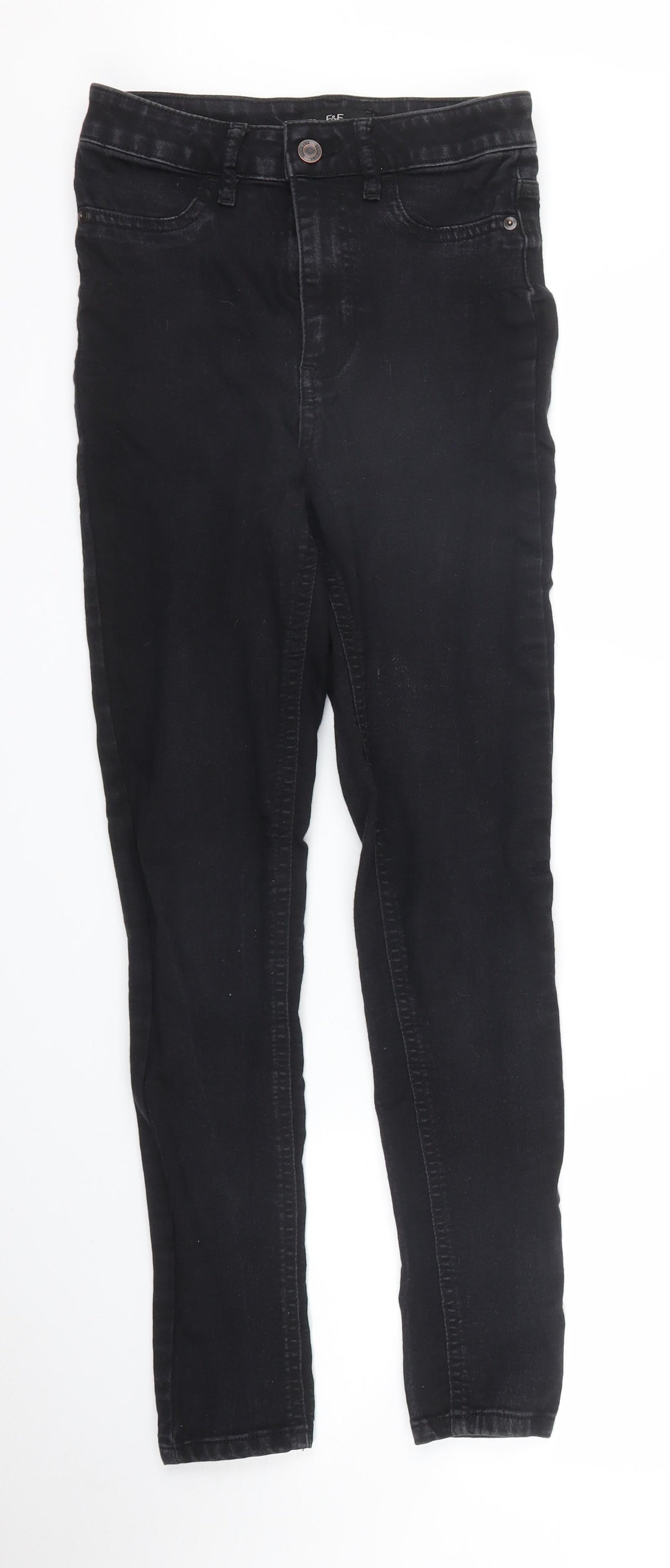 F&F Womens Black  Denim Skinny Jeans Size 6 L26 in