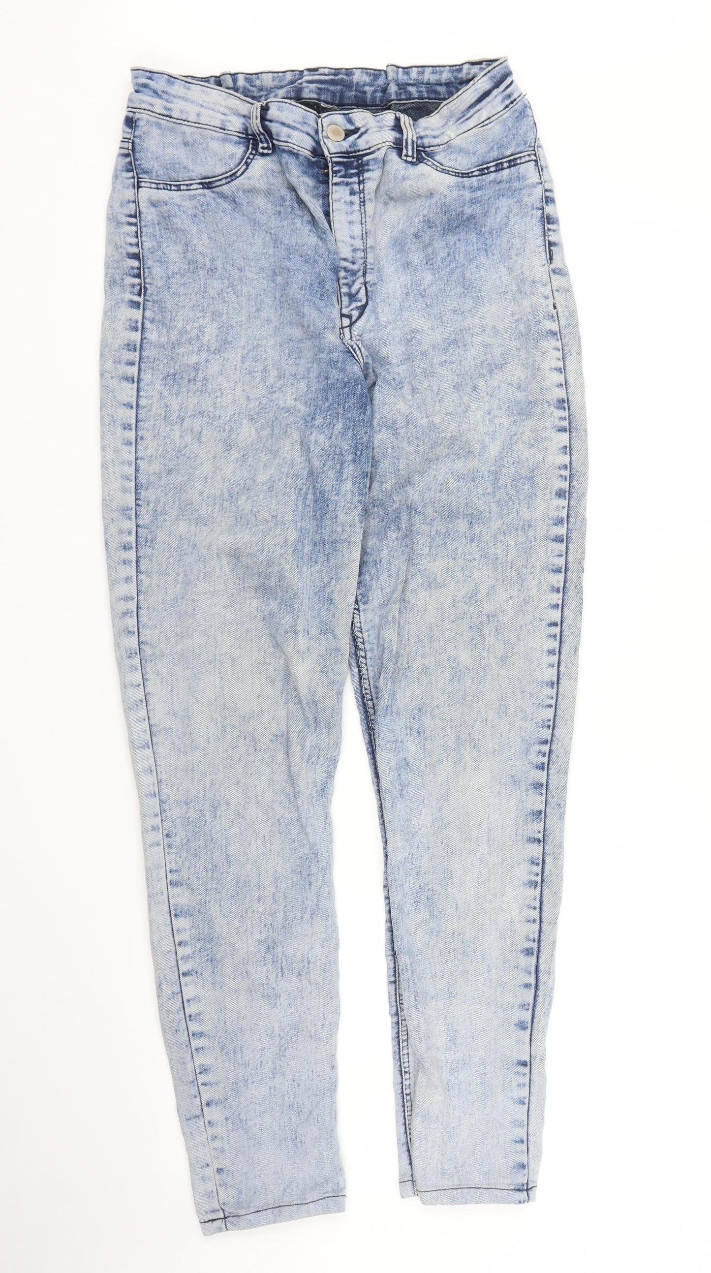 Womens UK Size M Preworn Regular Fit Mom Blue Jeans