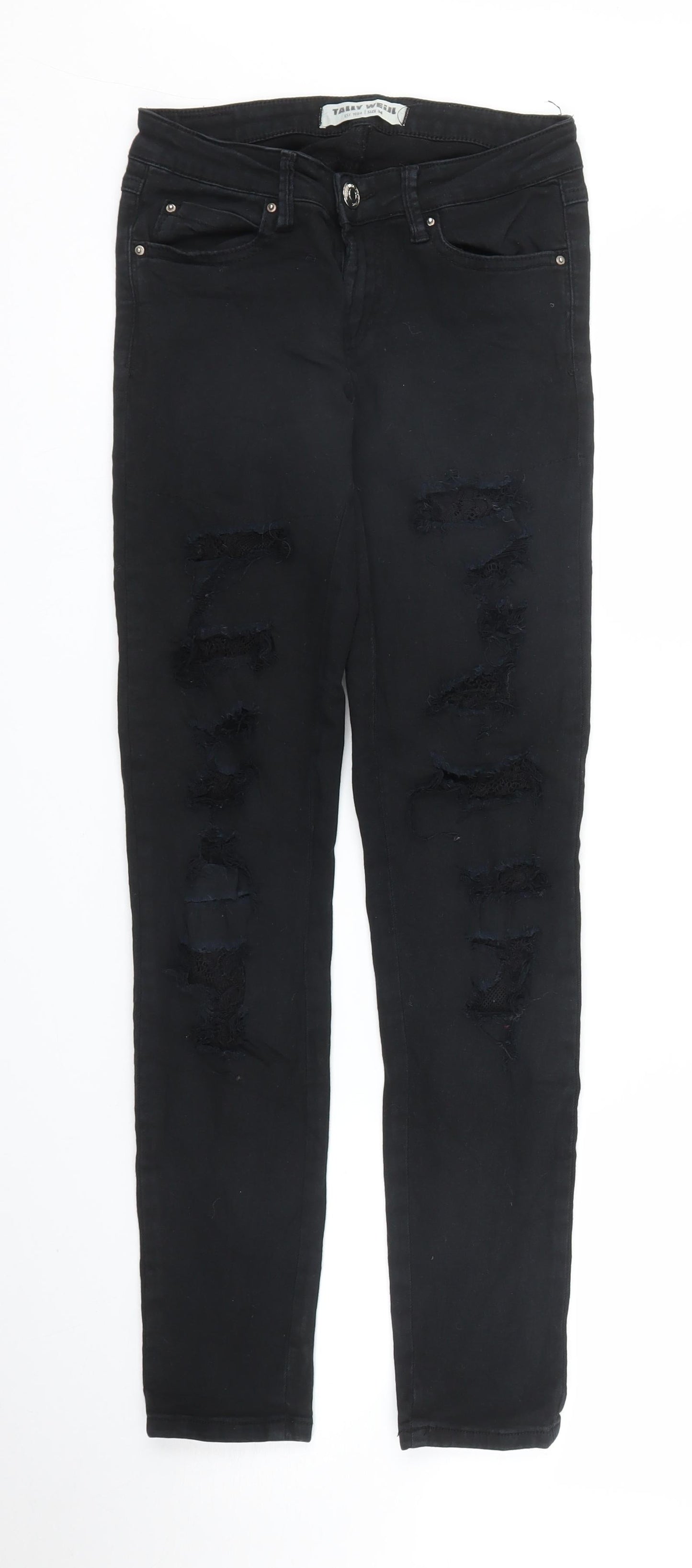 Womens UK Size 6 TALLY WEiJL Regular Fit Skinny Black Jeans